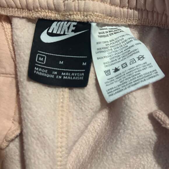 Nike athletic streetwear soft pink terry shorts with active drawstring-M - Picture 3 of 6